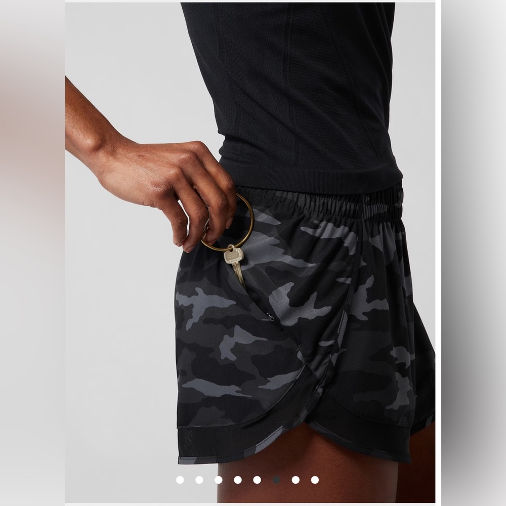 EUC! ATHLETA MESH RACER RUN MID RISE 4 SHORT size small - Picture 11 of 12